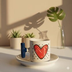 KALP BENEKLİ-T TÜRK KAHVESİ FİNCANI - KOBALT SAP - 