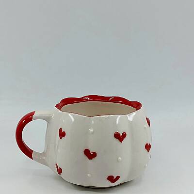 KALP BEYAZ BENEK - 3D-ÇİÇEK KUPA - 3D - 1