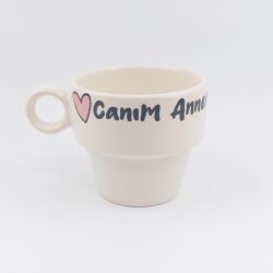 KALP CANIM ANNEM & CANIM KIZIM KURDELE-İKİLİ ESPRESSO BARDAĞI - TRANSPARAN - 3