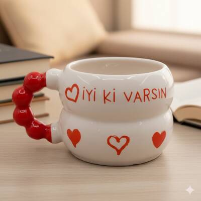 KALP İYİ Kİ VARSIN & KALP-HARMONİ KUPA - KIRMIZI SAP - 1