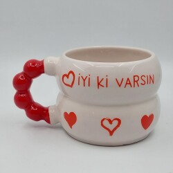 KALP İYİ Kİ VARSIN & KALP-HARMONİ KUPA - KIRMIZI SAP - 