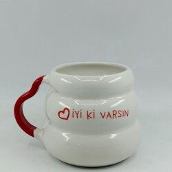 KALP İYİ Kİ VARSIN & KALP-KOVAN KUPA - KIRMIZI SAP - 