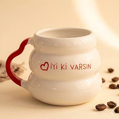 KALP İYİ Kİ VARSIN & KALP-KOVAN KUPA - KIRMIZI SAP - 1