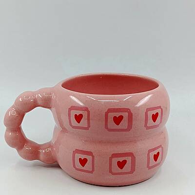 KALP KUTUCUK-HARMONİ KUPA - PEMBE SAP PEMBE GÖVDE - 1