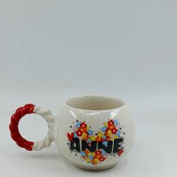 KALPLER ÇİÇEKLER ANNE-BALONCUK KUPA - KIRMIZI SAP - 