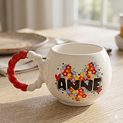 KALPLER ÇİÇEKLER ANNE-BALONCUK KUPA - KIRMIZI SAP - 