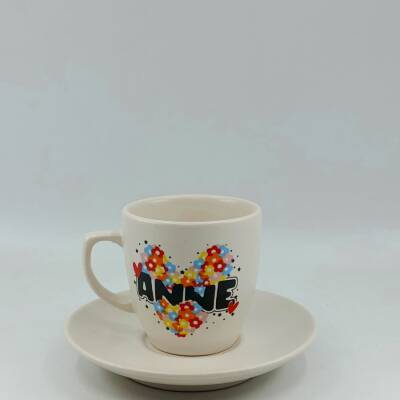 KALPLER ÇİÇEKLER ANNE-KLASİK TÜRK KAHVESİ FİNCANI - TRANSPARAN GÖVDE - 1