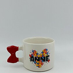 KALPLER ÇİÇEKLER ANNE-KURDELE KUPA - KIRMIZI SAP - 