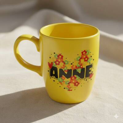 KALPLER ÇİÇEKLER ANNE-OVAL KUPA - SARI SAP SARI GÖVDE SARI İÇ - 1