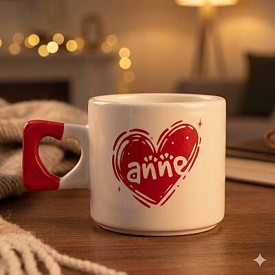 KALPLİ ANNE-KALP KUPA - KIRMIZI SAP - 1