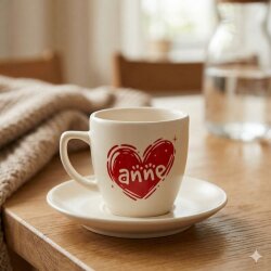 KALPLİ ANNE-KLASİK TÜRK KAHVESİ FİNCANI - TRANSPARAN GÖVDE - 