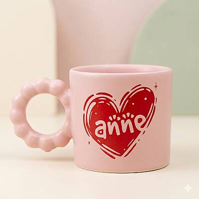 KALPLİ ANNE-PRENSES KUPA - PEMBE GÖVDE PEMBE SAP - 1
