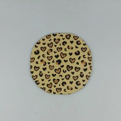 KALPLİ LEOPAR DESEN-AHŞAP BARDAK ALTLIĞI - TEKLİ - 