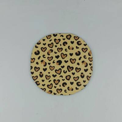 KALPLİ LEOPAR DESEN-AHŞAP BARDAK ALTLIĞI - TEKLİ - 1