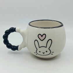 KALPLİ TAVŞAN-PUF KUPA - SİYAH SAP SİYAH TURNET - 