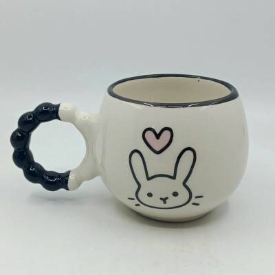 KALPLİ TAVŞAN-PUF KUPA - SİYAH SAP SİYAH TURNET - 1