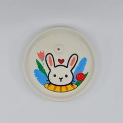 KALPLİ TAVŞAN-YUVARLAK SERAMİK NOTLUK - TRANSPARAN GÖVDE - 