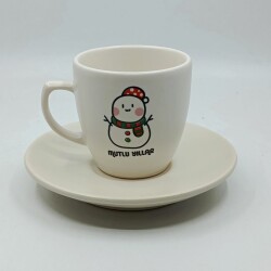 KARDANADAM MUTLU YILLAR-KLASİK TÜRK KAHVESİ FİNCANI - TRANSPARAN GÖVDE - 