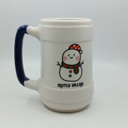 KARDANADAM MUTLU YILLAR-SERAMİK BİRA BARDAĞI - KOBALT SAP - 