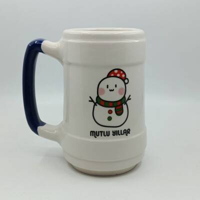 KARDANADAM MUTLU YILLAR-SERAMİK BİRA BARDAĞI - KOBALT SAP - 1