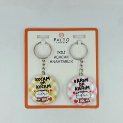 KARIM DA KARIM & KOCAM DA KOCAM-İKİLİ AÇACAK ANAHTARLIK - TEKLİ - 