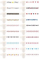 KARIŞIK-İKİLİ ESPRESSO BARDAĞI - 45Lİ SET - 