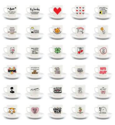 KARIŞIK-KLASİK TÜRK KAHVESİ FİNCANI - 60LI 2 - 1