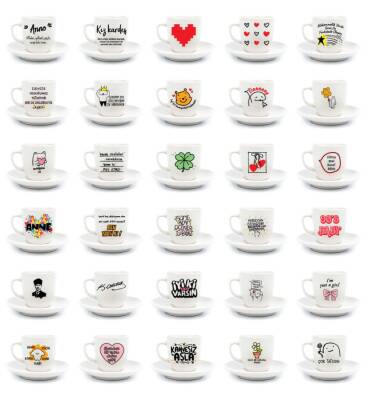 KARIŞIK-KLASİK TÜRK KAHVESİ FİNCANI - 60LI - 1