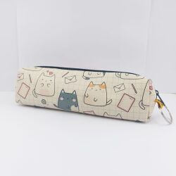 KEDİLER DODDLE-DERİ KALEM KUTU - TEKLİ - 