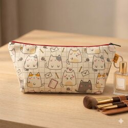 KEDİLER DODDLE-MAKYAJ ÇANTASI - TEKLİ - 