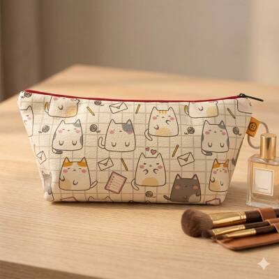 KEDİLER DODDLE-MAKYAJ ÇANTASI - TEKLİ - 1