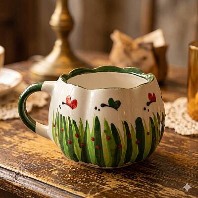 KELEBEKLER VE ÇİMENLER - 3D-ÇİÇEK KUPA - 3D - 1