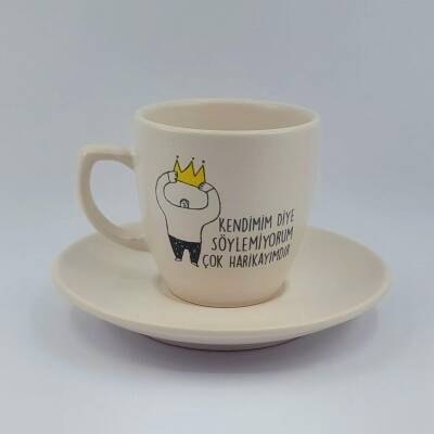 KENDİMİM DİYE SÖYLEMİYORUM-TAÇLI-KLASİK TÜRK KAHVESİ FİNCANI - TRANSPARAN - 1