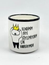 KENDİMİM DİYE SÖYLEMİYORUM-TAÇLI-MARS KOKULU MUM - TRANSPARAN GÖVDE - 