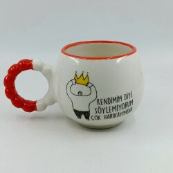 KENDİMİM DİYE SÖYLEMİYORUM-TAÇLI-PUF KUPA - TURUNCU SAP TURUNCU TURNET - 