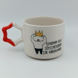 KENDİMİM DİYE SÖYLEMİYORUM-TAÇLI-YILDIZ KUPA - TURUNCU SAP - 