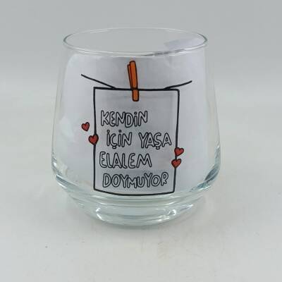 KENDİN İÇİN YAŞA ELALEM-VİSKİ BARDAĞI - ŞEFFAF - 1