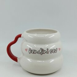 KENDİNİ SEV KALP-KOVAN KUPA - KIRMIZI SAP - 