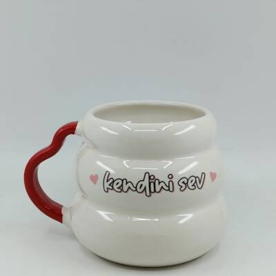 KENDİNİ SEV KALP-KOVAN KUPA - KIRMIZI SAP - 1