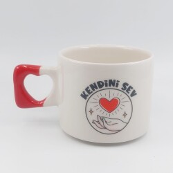 KENDİNİ SEV-KALP KUPA - KIRMIZI SAP - 