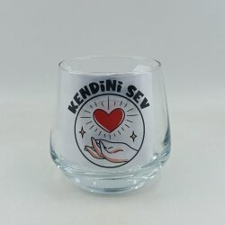 KENDİNİ SEV-VİSKİ BARDAĞI - ŞEFFAF - 