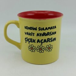 KENDİNİ SULAMAYA VAKİT AYIRIRSAN-İDA KUPA - SARI SAP SARI GÖVDE KIRMIZI İÇ - 