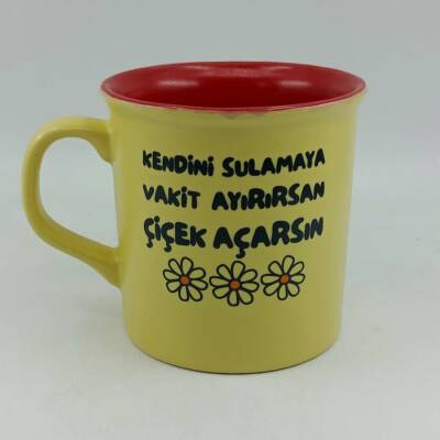 KENDİNİ SULAMAYA VAKİT AYIRIRSAN-İDA KUPA - SARI SAP SARI GÖVDE KIRMIZI İÇ - 1