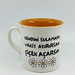 KENDİNİ SULAMAYA VAKİT AYIRIRSAN-İDA KUPA - TRANSPARAN SAP TRANSPARAN GÖVDE TURUNCU İÇ - 