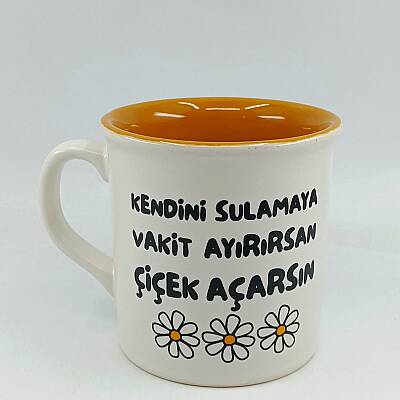 KENDİNİ SULAMAYA VAKİT AYIRIRSAN-İDA KUPA - TRANSPARAN SAP TRANSPARAN GÖVDE TURUNCU İÇ - 1