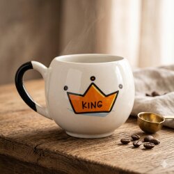 KİNG-TAÇLI-BALON KUPA - SİYAH SAP - 