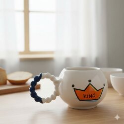 KİNG-TAÇLI-BALONCUK KUPA - KOBALT SAP - 