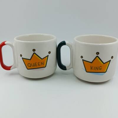 KİNG -TAÇLI & QUEEN-TAÇLI-İKİLİ ARYA ÇAY - RENKLİ SAP - 1