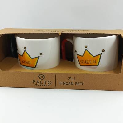 KİNG -TAÇLI & QUEEN-TAÇLI-İKİLİ ARYA ÇAY - RENKLİ SAP - 2