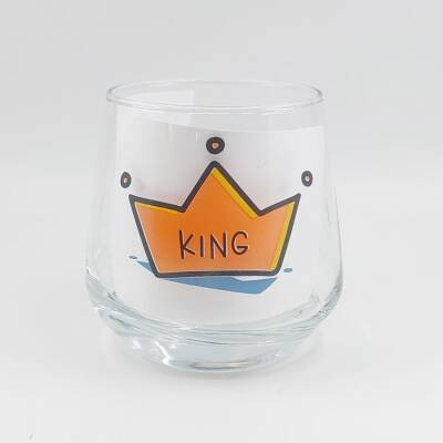 KİNG-TAÇLI-VİSKİ BARDAĞI - ŞEFFAF - 1